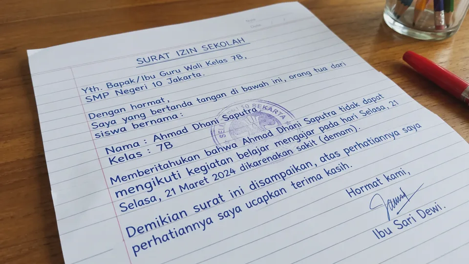 Cara Buat Surat Izin Sekolah Resmi untuk SD, SMP, SMA + Contoh