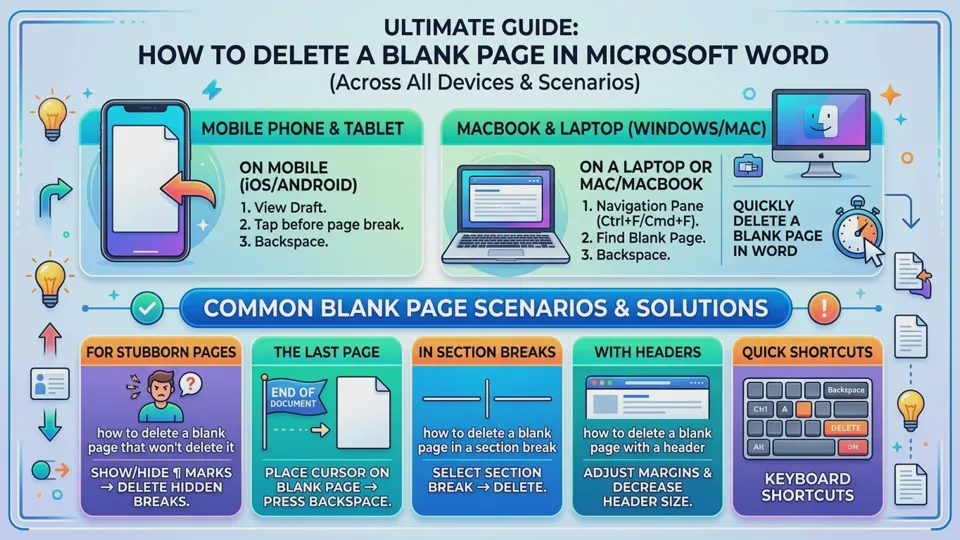 Cara Hapus Halaman Kosong di Word (Laptop, Mac dan HP)
