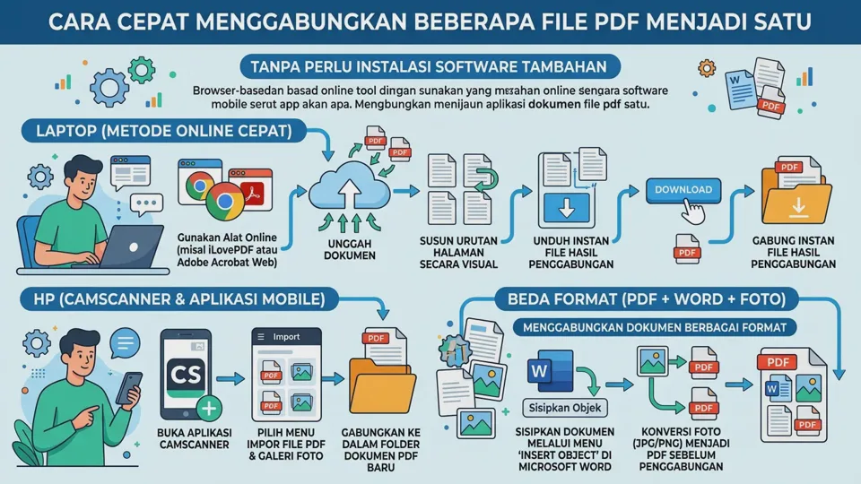 5 Cara Menggabungkan File PDF Jadi Satu di Laptop dan HP Secara Gratis