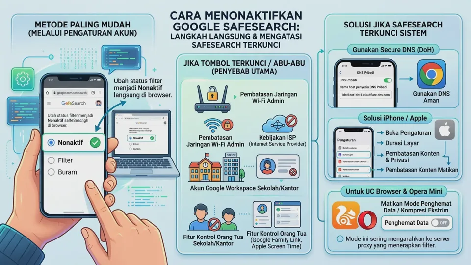 Cara Menonaktifkan SafeSearch yang Terkunci di HP, Laptop, dan Semua Browser