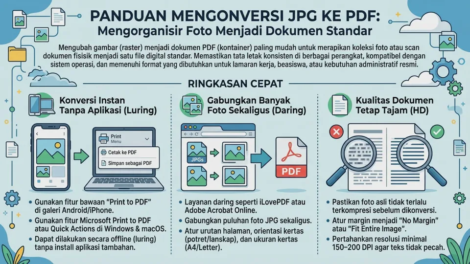 Cara Mengubah JPG ke PDF Online Gratis di HP dan Laptop: Gabung Banyak Foto Kualitas HD