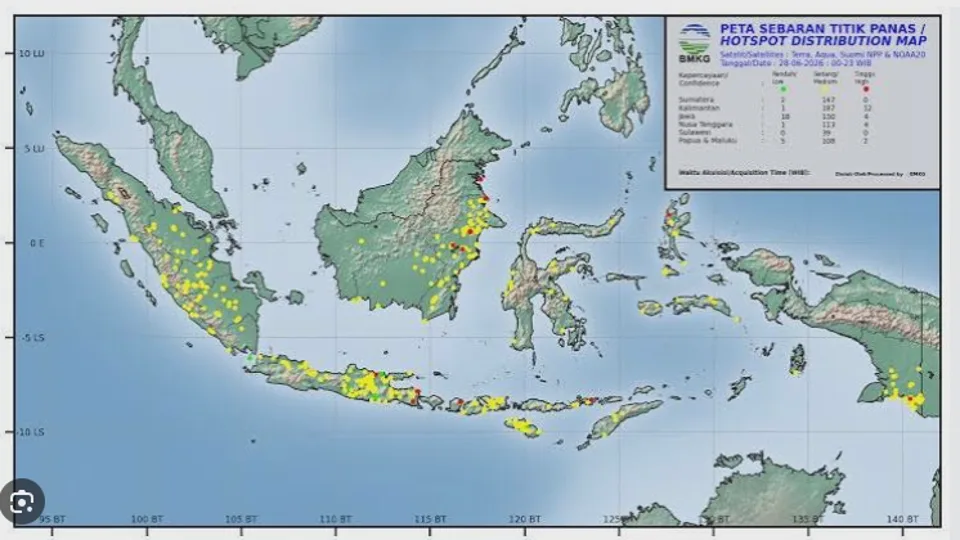 Titik Panas Terdeteksi di Kalimantan dan Sumatra, Waspada Kekeringan dan Karhutla